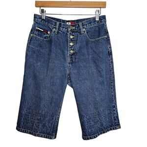 Tommy Hilfiger Women's Vintage Denim Shorts Size 7 28 High Rise Jorts Streetwear